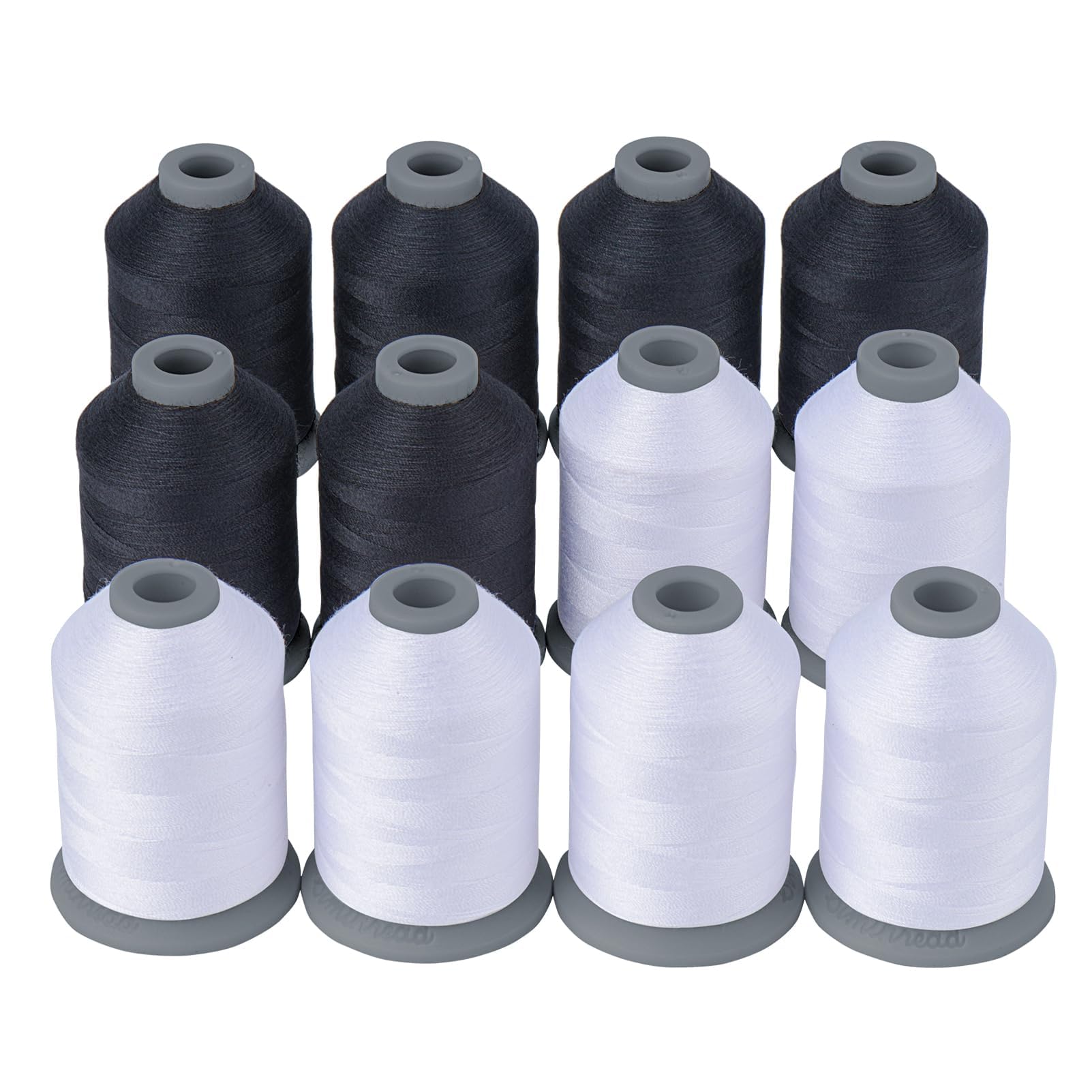 Simthread All-Purpose Sewing Thread, 12 Spools, Black & White, 700M Each