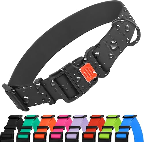 CollarDirect Collar de Perro Impermeable  Silicona, Collar de Plástico, Resistente a Olores, Fácil de Limpiar, para Perros Grandes, Medianos y