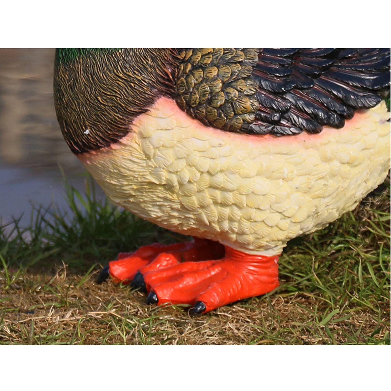 LTL Garten Figur Wilde Ente Harz Handwerk Sammler Tierfiguren Deko für Draußen Garten Miniaturen Skulpturen & Statuen Schmuckstück,Weiß