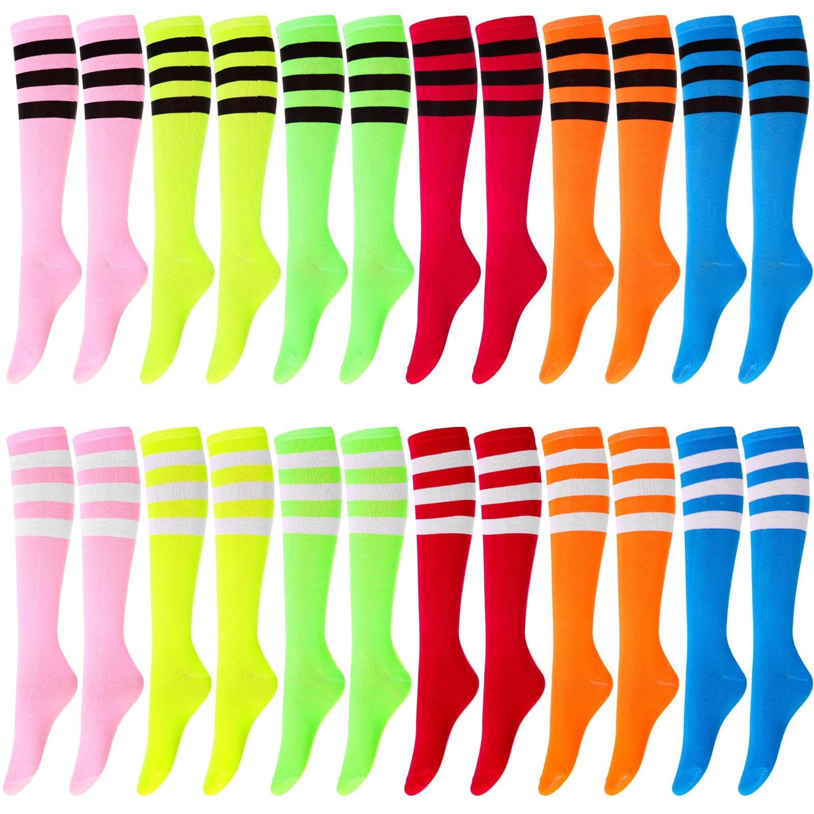 Hercicy 12 Pairs Knee High Tube Socks for Women
