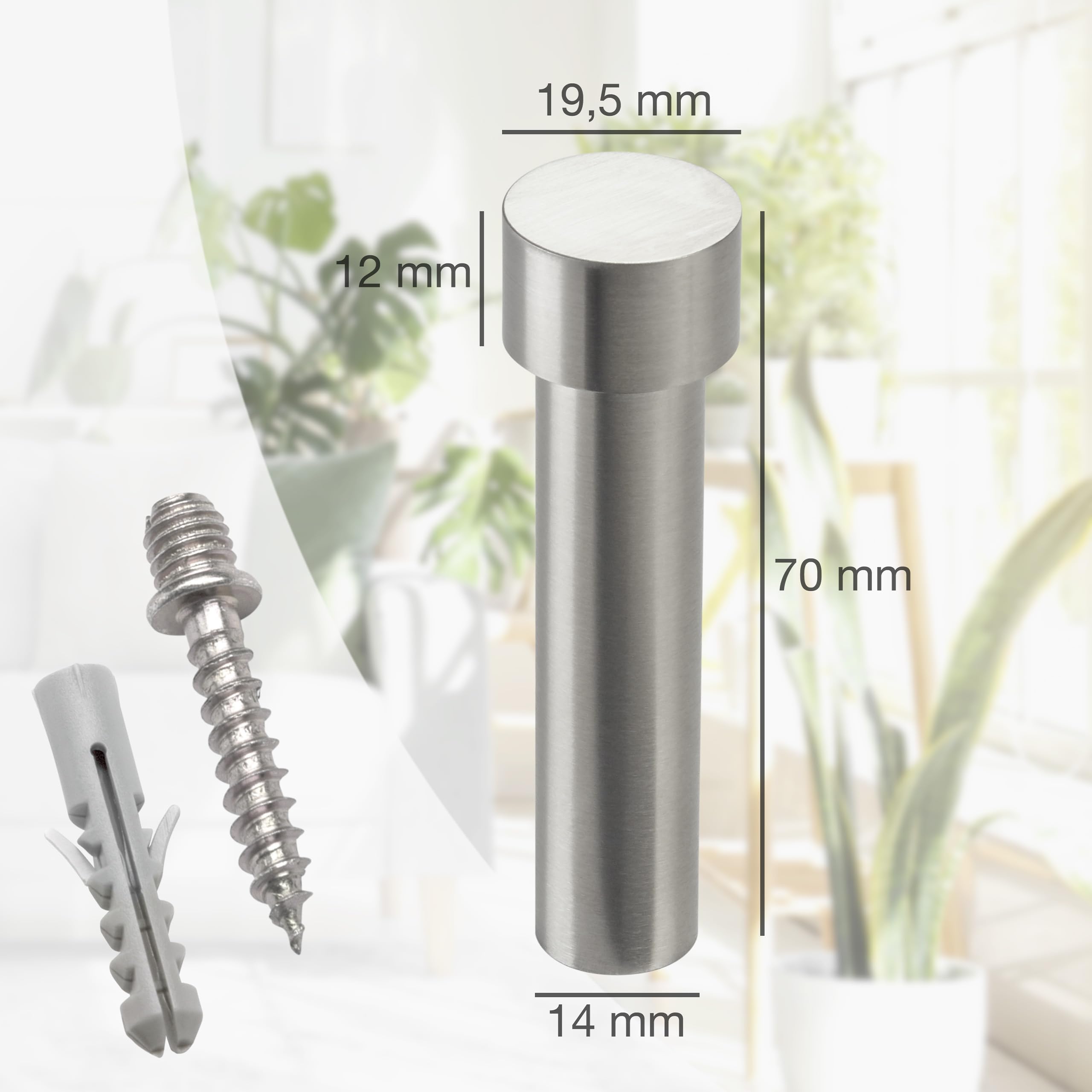 SOTECH 10 Stück Garderobenhaken TUULA aus Edelstahl massiv
