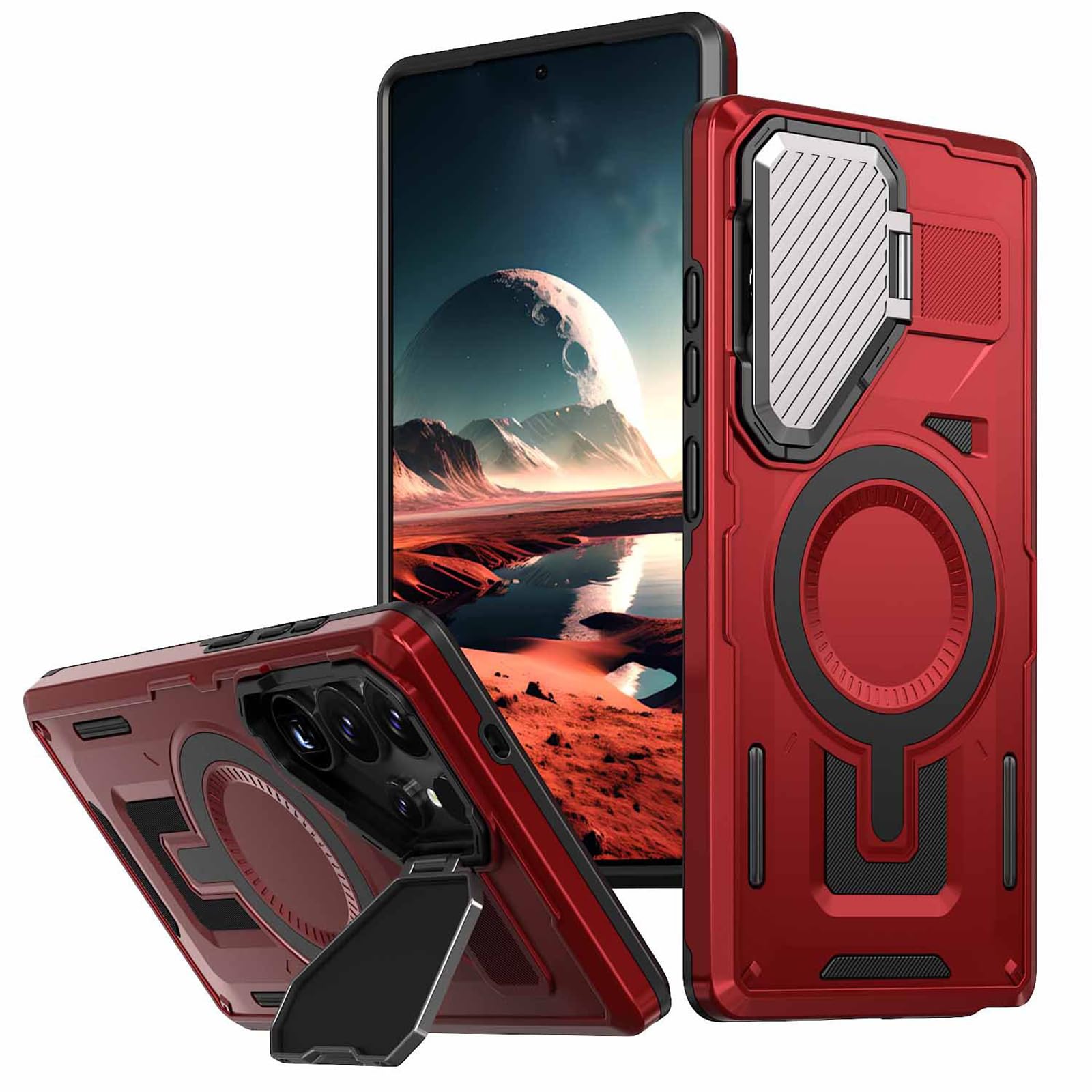 Protection objectif Samsung S26 Ultra - Coque militaire rouge - 7
