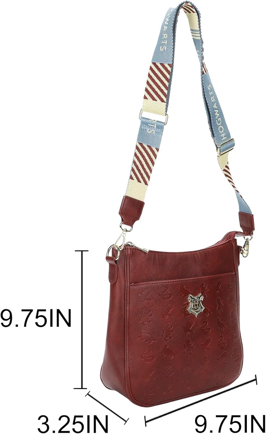 Harry Potter Hogwarts Crest 9.75" Women's Maroon Crossbody Bag