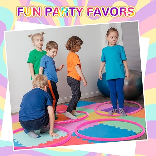 Miniatura 5 de Shappy 6 piezas de aro de ejercicio desmontable ajustable de plástico juguete aro juguetes de colores círculos de aro para adolescentes juegos