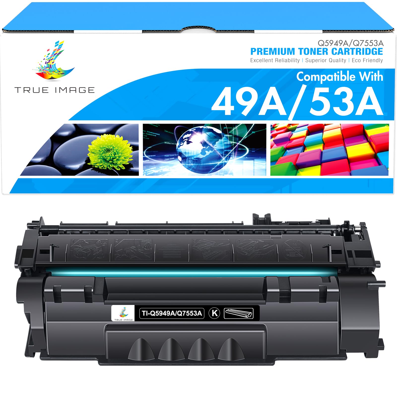 49A 1320 Toner Cartridge Black 1-Pack Compatible Replacement for HP 49A Q5949A 53A Q7553A 49X Q5949X for HP LaserJet 1320 Toner Cartridge 1320n 3390 1160 1320tn 1320nw 3392 P2015 P2015dn Printer Ink