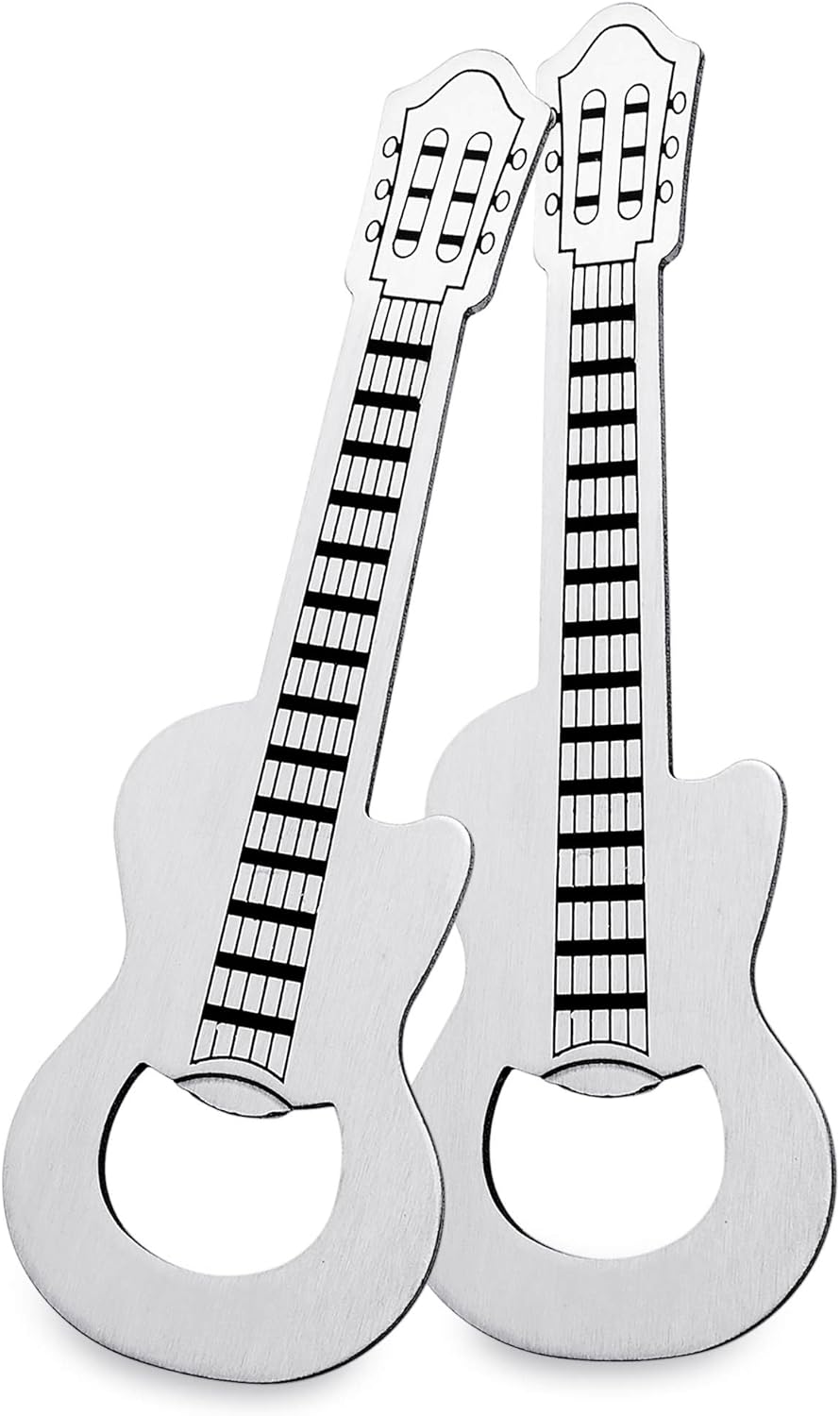 2 Piece/Set Guitar Bottle Opener Creative Music Beer Opener, Guitar Shaped Bottle Opener for Music Guitar Lover