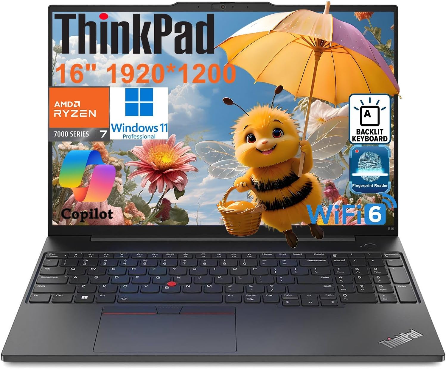 Lenovo ThinkPad E16 Gen 2 Business Laptop Computer, AMD 8-Core Ryzen 7 7735HS (Beat i7-1355U), 64GB DDR5 RAM, 4TB PCIe SSD, 16″ FHD+, WiFi 6, Backlit KB, Fingerprint Reader, Windows 11 Pro, Vent-Hear Lenovo ThinkPad E16 Gen 2 Business Laptop Computer, AMD 8-Core Ryzen 7 7735HS (Beat i7-1355U), 64GB DDR5 RAM, 4TB PCIe SSD, 16″ FHD+, WiFi 6, Backlit KB, Fingerprint Reader, Windows 11 Pro, Vent-Hear