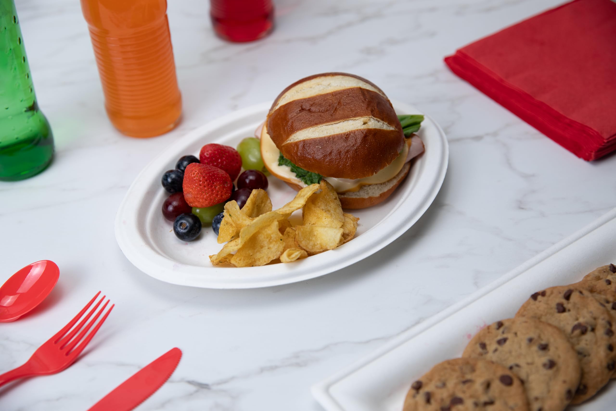 SCT Champware Molded Fiber Platter, Oval, 12.5 X 10, White, 125/pack, 4 Packs/carton