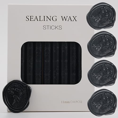 Varillas de cera de sellado gris, 10 unidades de pistola de pegamento para cera con sello de cera, palos de sellado de cera fáciles de fundir para