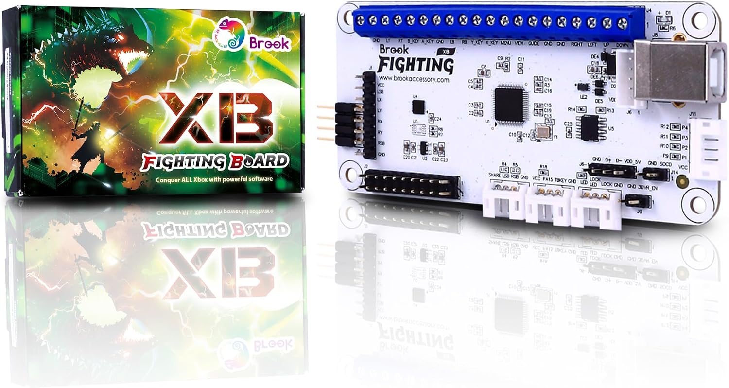 Brook XB Fighting Board - Pre-installed header version, Arcade Stick PCB For XB 360, Original Consoles, and PC - Xbox 360