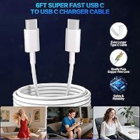 Vista 5 de Cargador rápido para iPhone 17, 16, 15, cargador tipo C, bloque de carga rápida, paquete de 3 cargadores de teléfono USB C de 20 W, cable de carga