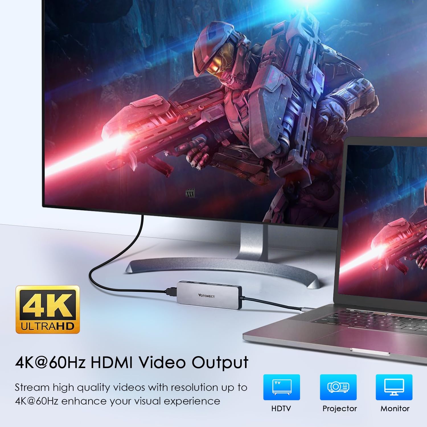 Hub USB C 10 w 1 z adapterem HDMI 4K, czytnikiem kart SD/TF, ładowaniem PD 100 W, 2 portami USB 3.0 i 3 portami USB 2.0 do MacBooka Pro/Air, Dell XPS, Lenovo ThinkPad itp.
