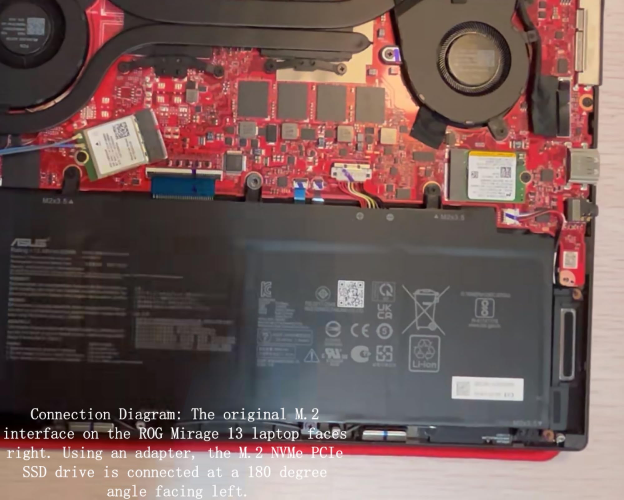 dla Asus ROG Phantom 13 Laptop 2230 do 2280 SSD adapter karty rozszerzeń NVME M-Key M.2 PCIE 4.0 złoty adapter do palców aktualizacja konwertera 180 stopni do tyłu laptopa