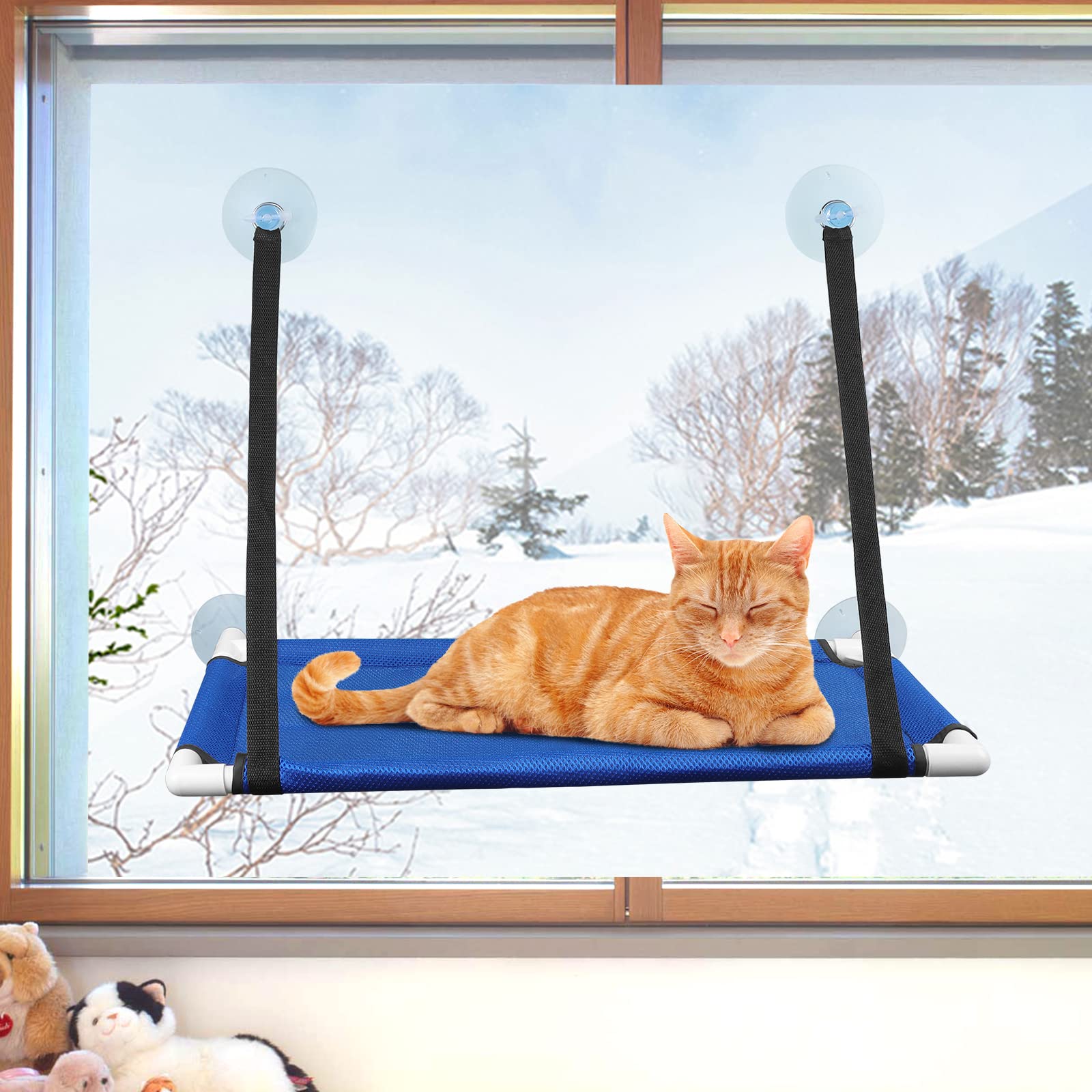 Kattenhangmat voor aan het Raam – Kattenbed – Hangmat Kat - Zwart