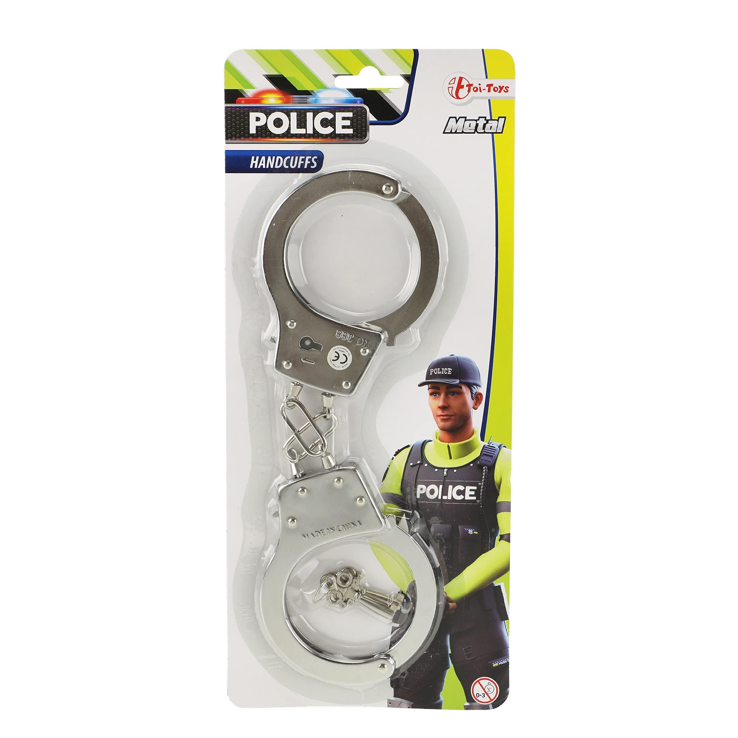 TOI-Toys Bambini Manette Polizia in Metallo Circa. 28 cm