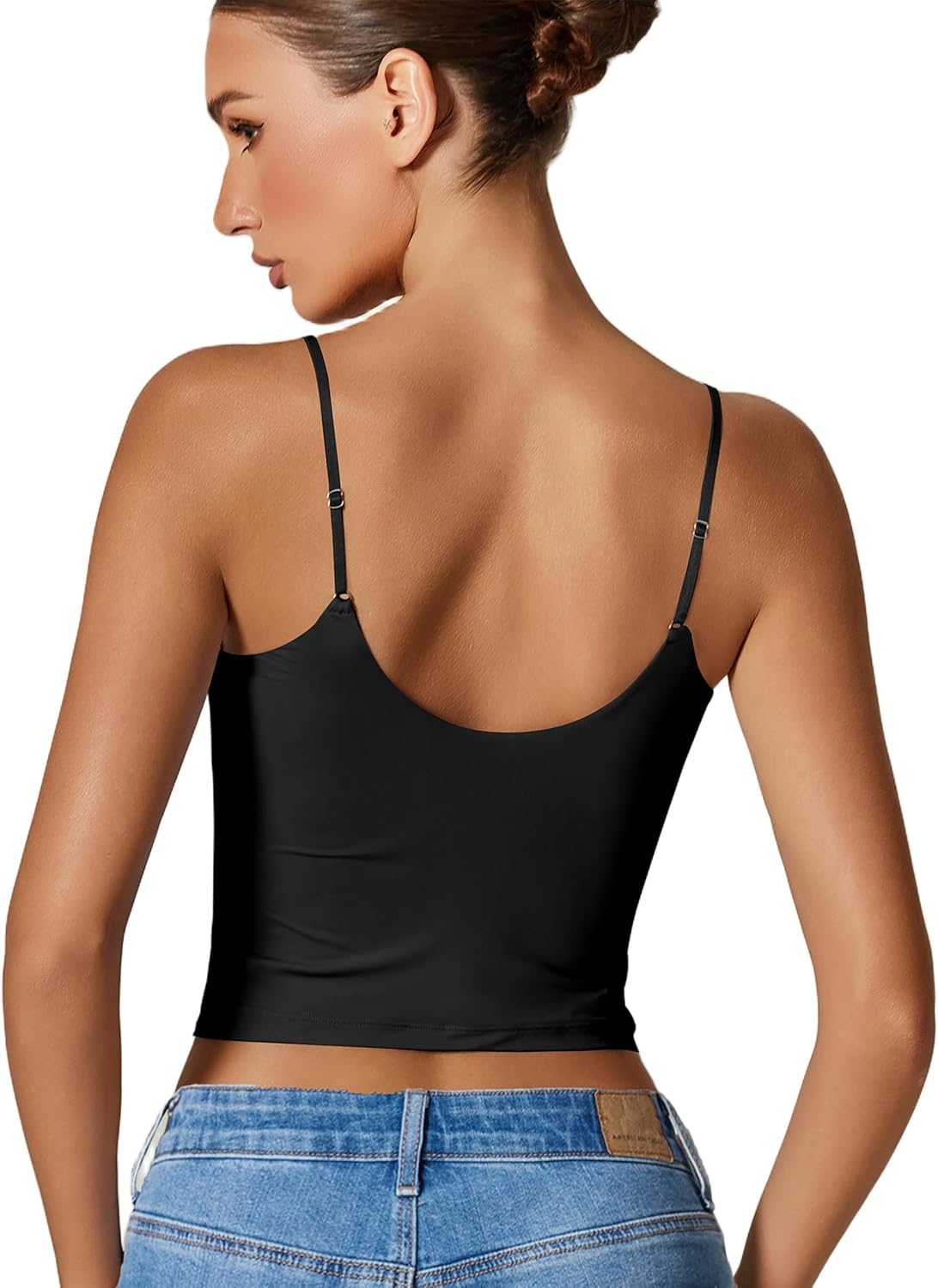 Avidlove Women Sexy V Neck Tank Top Spaghetti Strap Y2K Going Out Basic Cami Shirt - Image 2