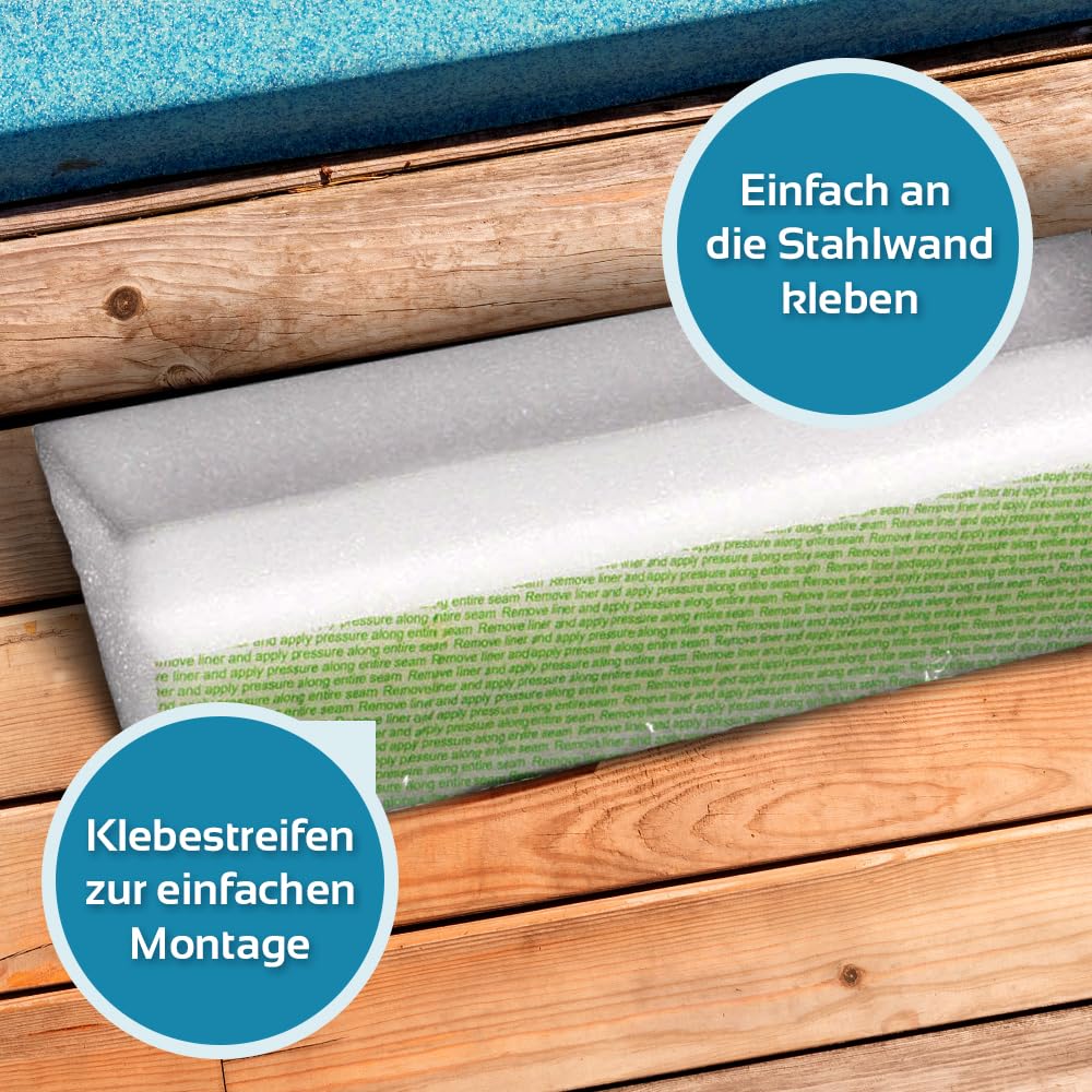 Pool Eckeinlagen Ø 3,50-3,60 m - 10 Selbstklebende Hohlkehlen aus PE-Schaum - Schutzkeil Stahlwandpool - Entlastet Poolfolie Schweißnaht