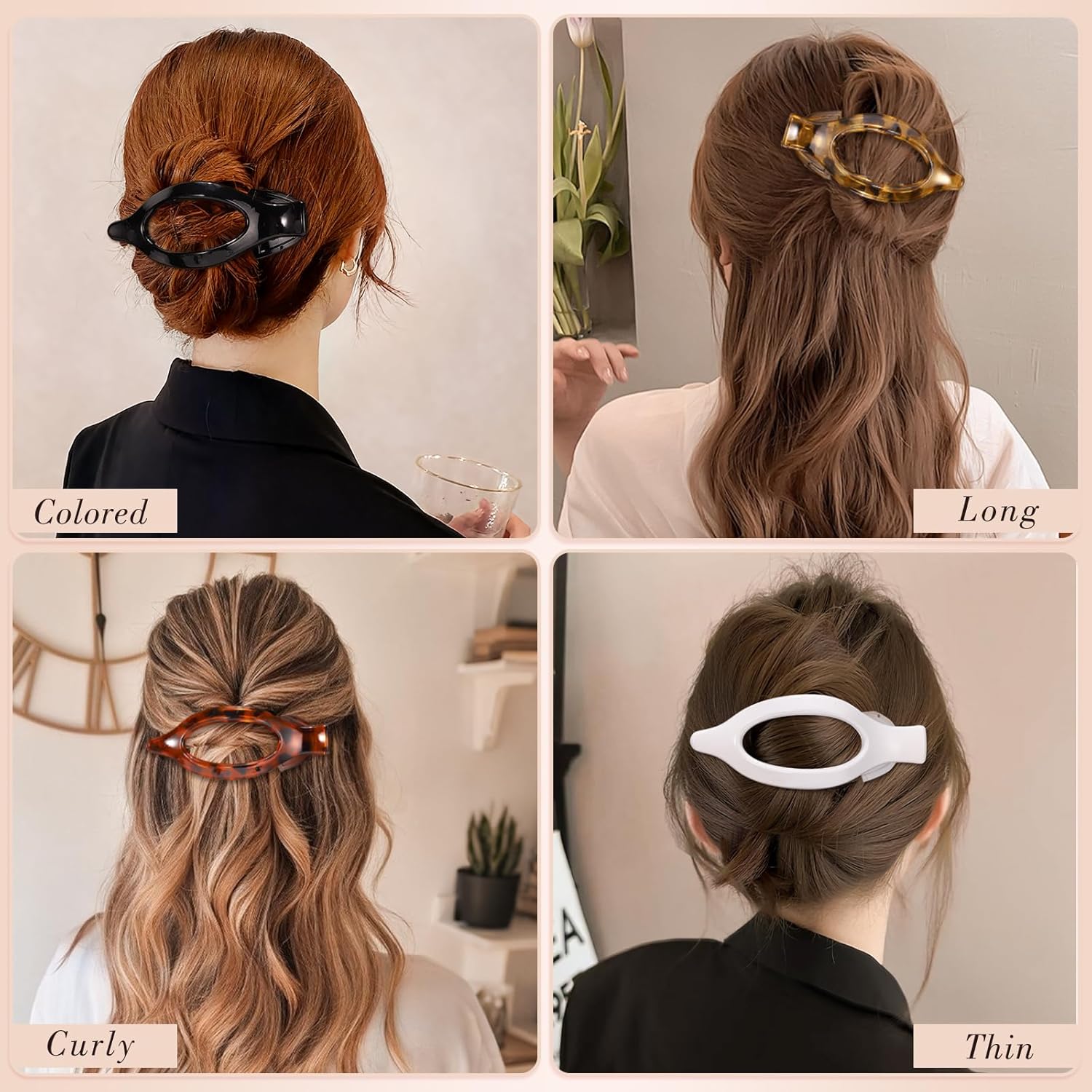 Obeoby 8 PCS Flat Hair Clips for Women, French Duckbill Flat Claw Clips for Thin Thick Hair Barrettes Accessories Medium Large (Tortoiseshell) - Image 3