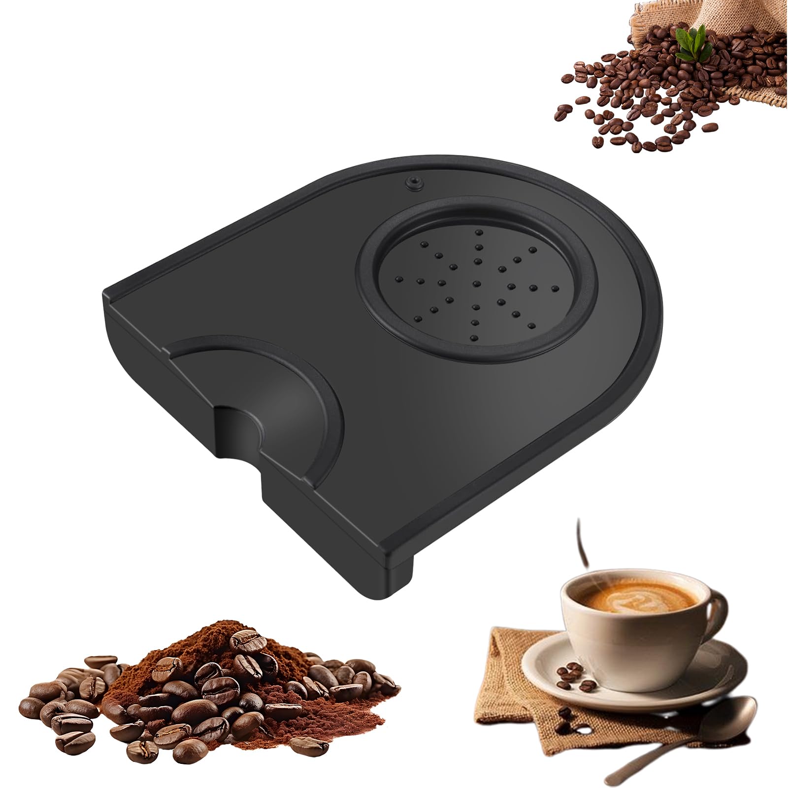 Tampermatte Aus Silikon Für Espresso – Schwarz, Rutschfest & Wasserdicht