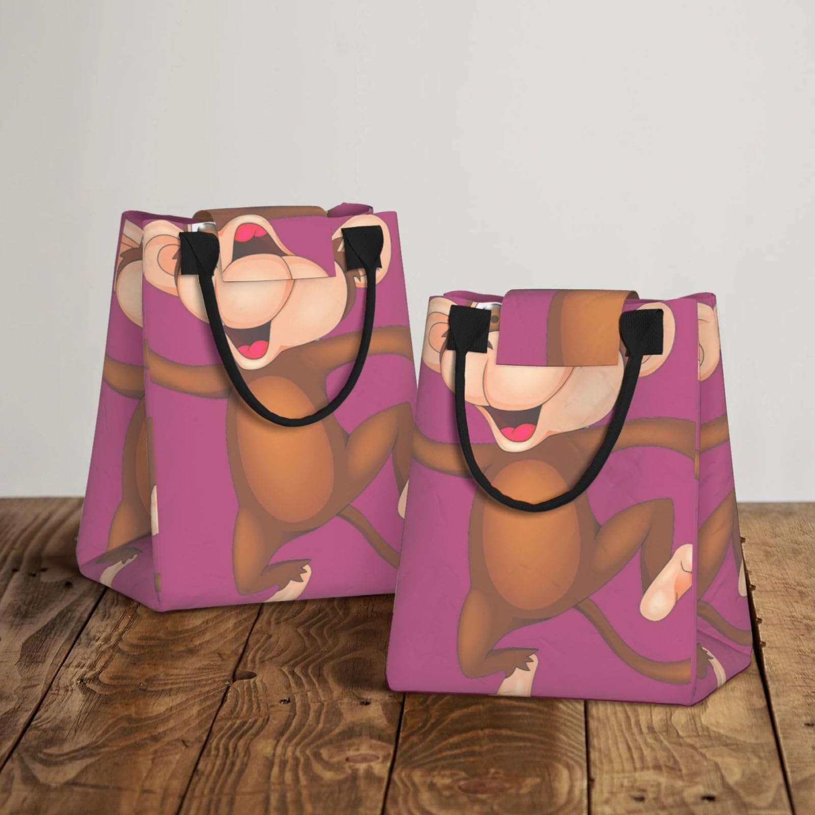Borsa termica per il pranzo a forma di scimmia, riutilizzabile, per adulti, ideale per lavoro, picnic e viaggi