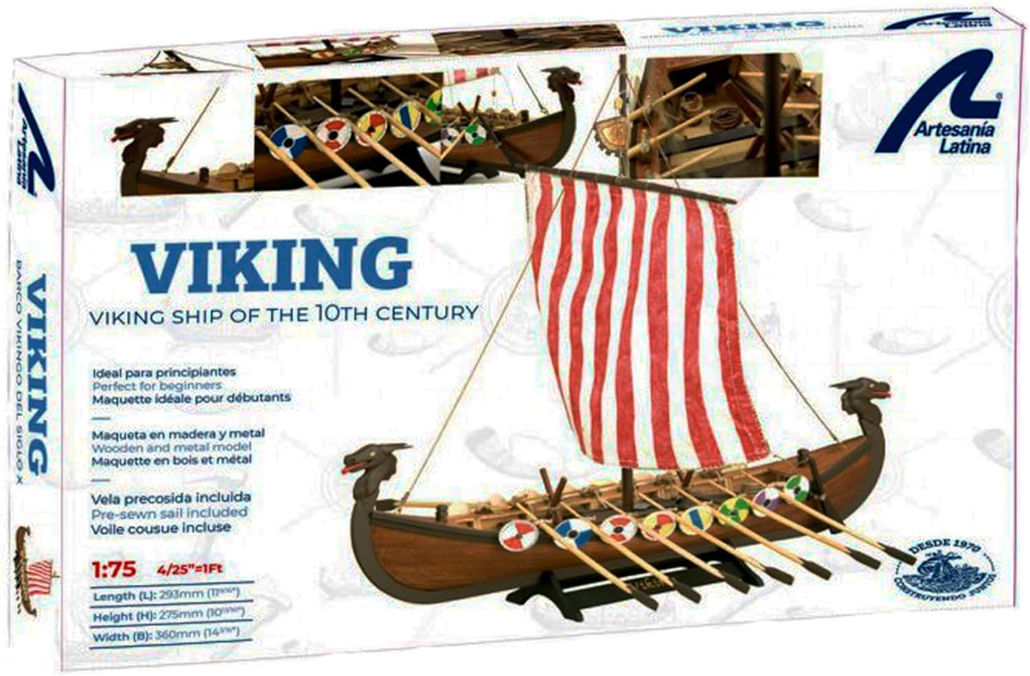 Artesania Latina - Wooden Ship Model Kit - Nordic Sailboat, Drakkar Viking - Model 19001N, 1:75 Scale - Models to Assemble - Initiation Level - Image 6