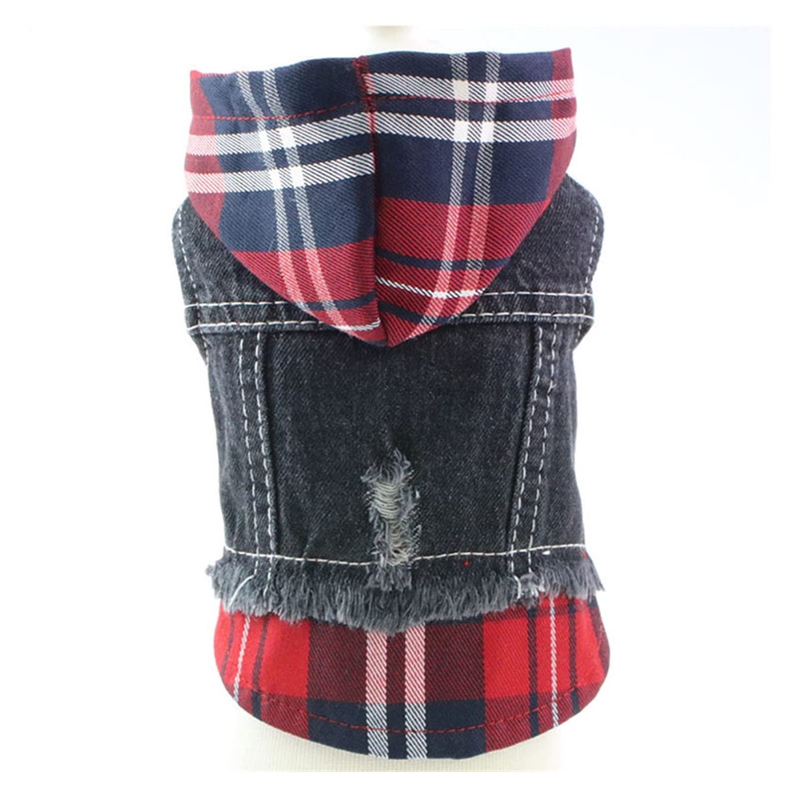 Veste pour chien et chat denim rouge M, idéale contre la fraîcheur de l'automne