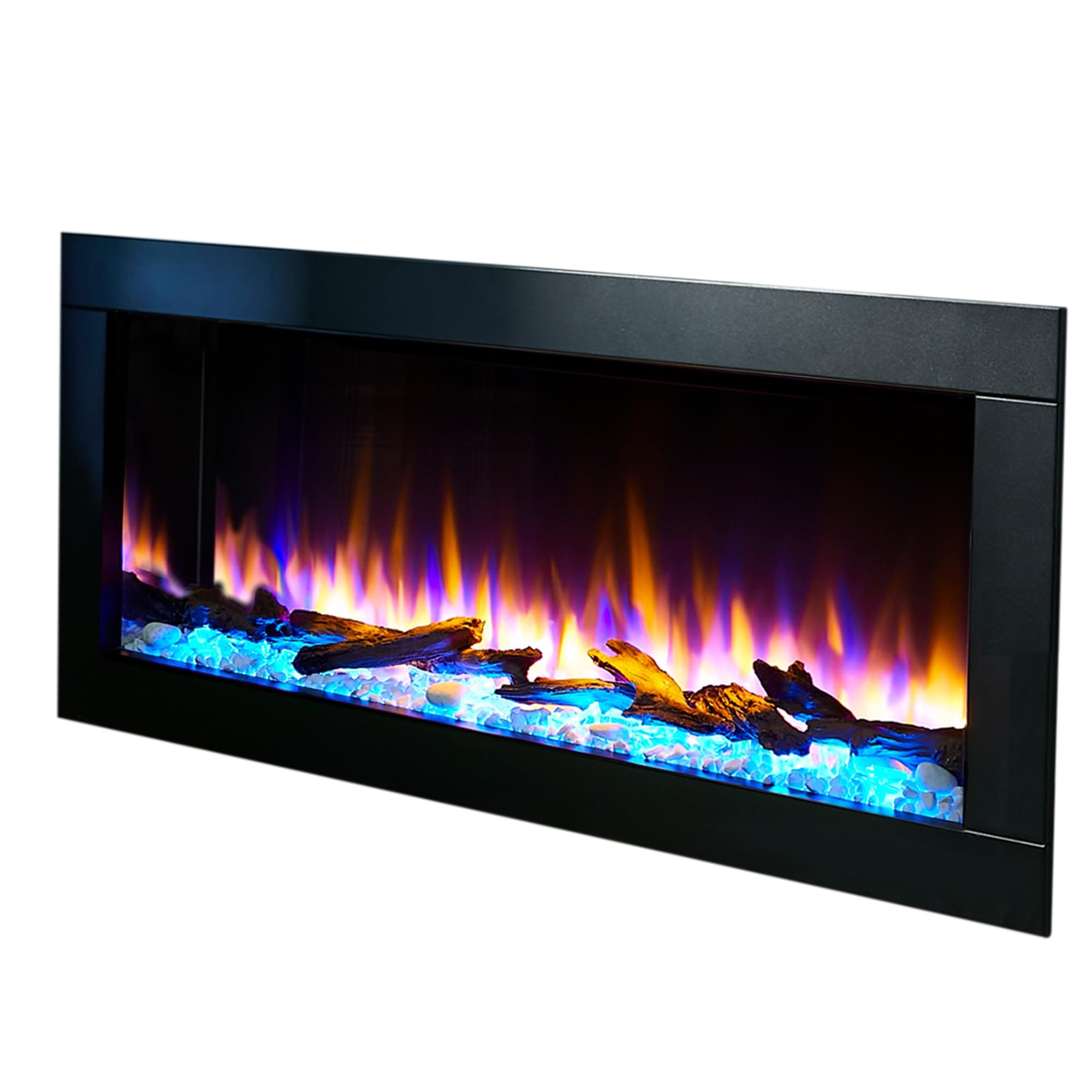 Endeavour Fires Langdale 42" Wall-Mounted Inset Electric Fire with LED Fuel Bed and 7-Day Programmable Thermostat - Black Trim