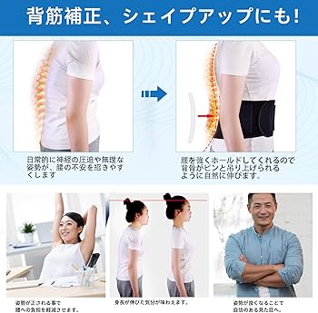 Amazon | 腰サポーター 腰ベルト コルセット 加圧サポーター ウエスト
