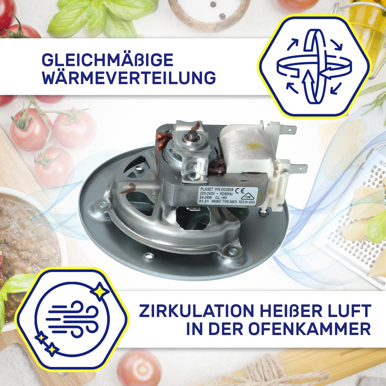 Motor Heißluftgebläse für Backofen 25W 220/240V 50/60Hz mit dem Originalcode C00230134 für Indesit für Hotpoint 482000062496 für Whirlpool - MADE IN EU - Garantie 10 Jahre - MONTERAL