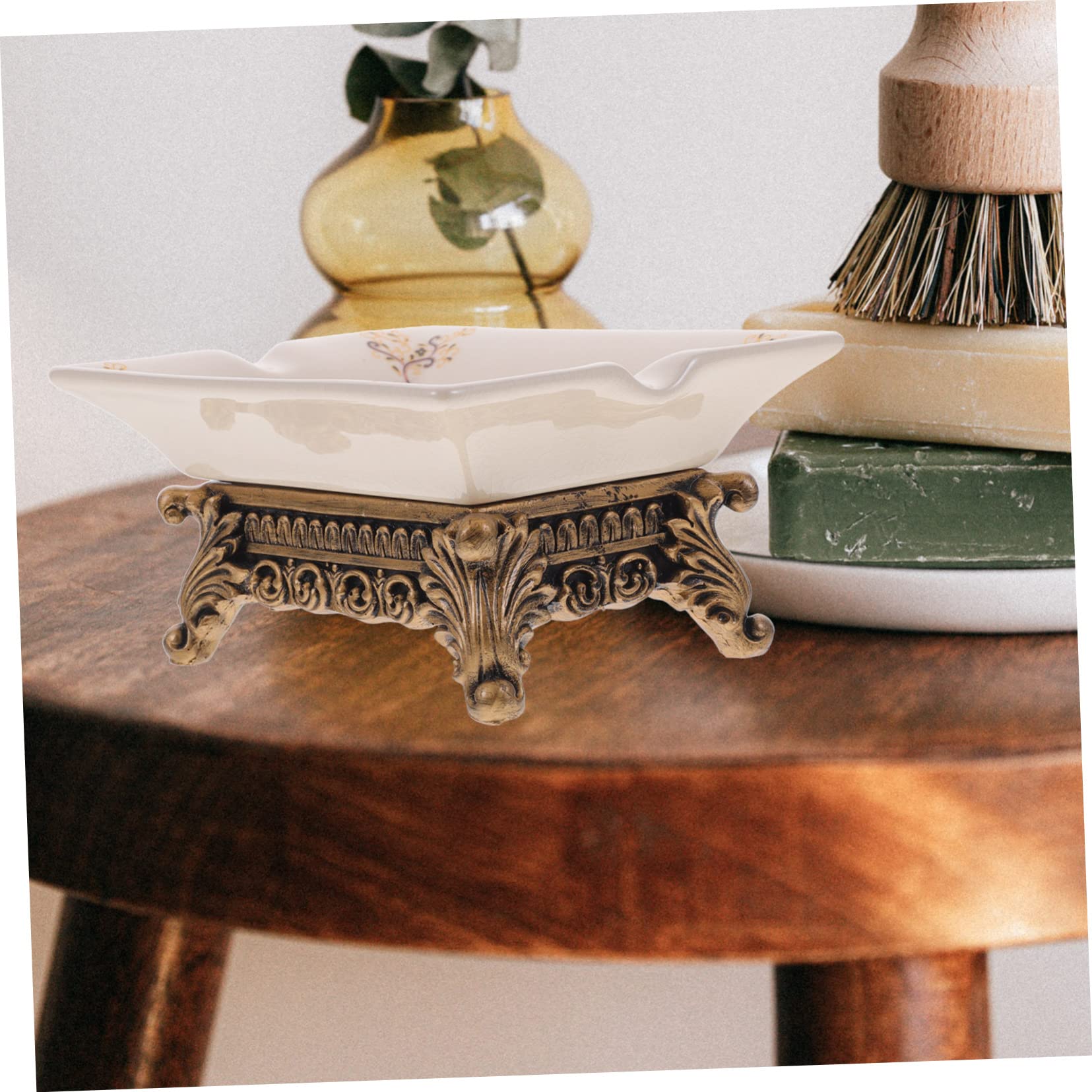 Jabonera de Cerámica Retro Europea para Baño, Encimera | Pastilla de Jabón y Esponjas, Colocación Estable, Entorno Ventilado y Limpieza Mantenida