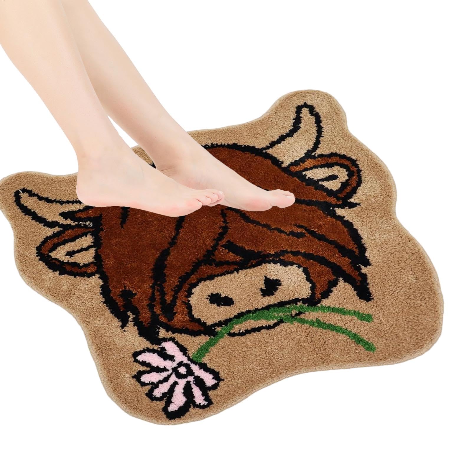 Alfombra De Piso Para Cocina, Alfombra De Ducha De Baño | Alfombra De | Cocina Antideslizante Con Diseño De De Las Tierras Altas | Cómoda Alfombra De Baño, Alfombra De Ducha Resistente A La Sucieda