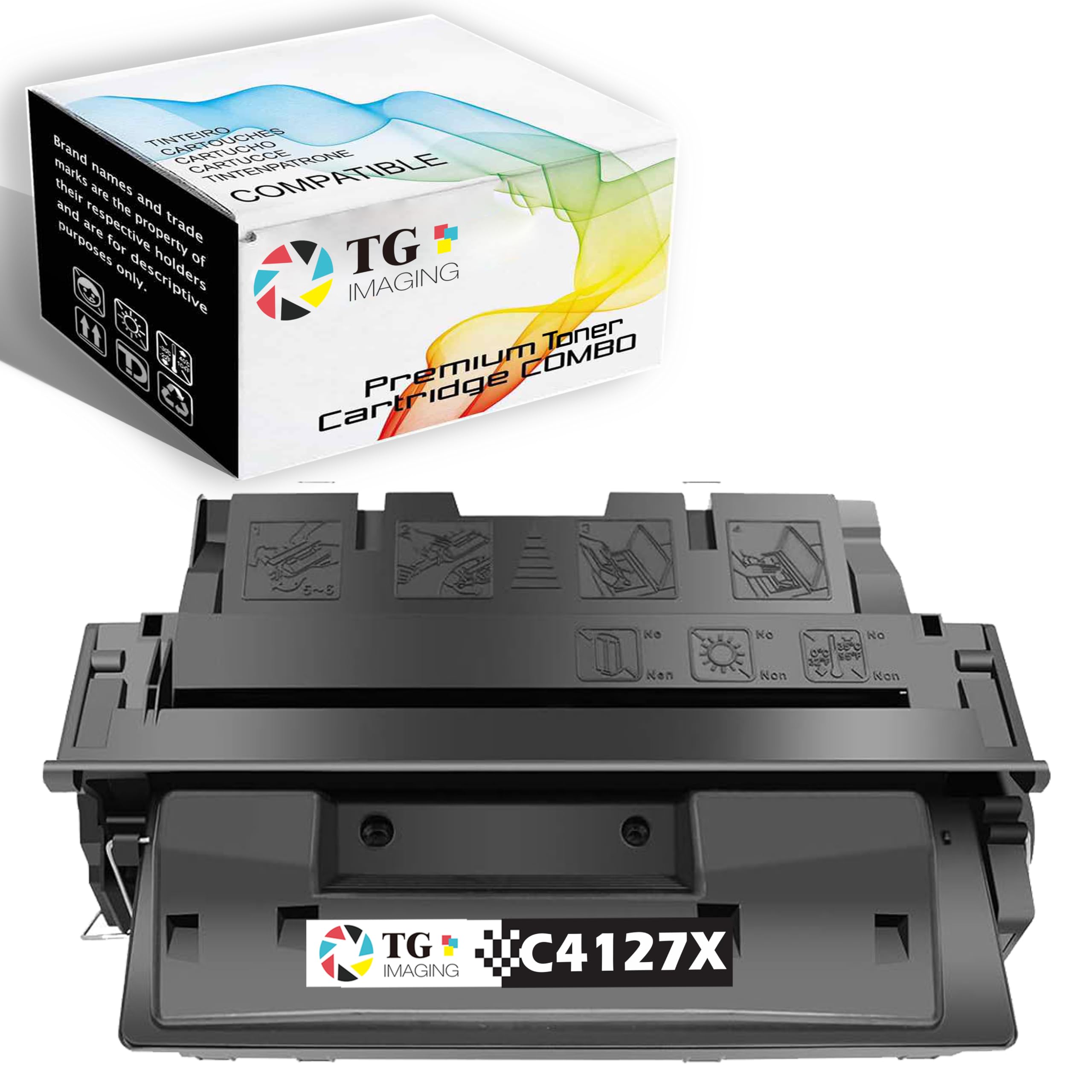 TG Imaging Compatible C4127X Toner Cartridge 10,000 Pages Replacement for HP 27X Toner 4127X C4127 for Laser-Jet 4000 4000N 4000T 4050 4050N LBP-1760 Laser Printer (1-Pack, Black High Yield)