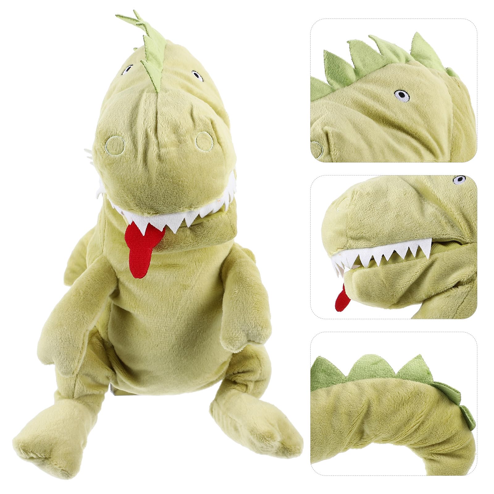 Marioneta de Mano Dinosaurio Verde de Algodón PP para Niños | Juguete Educativo para Educación Temprana y Hogar, Fomenta Creatividad E Imaginación