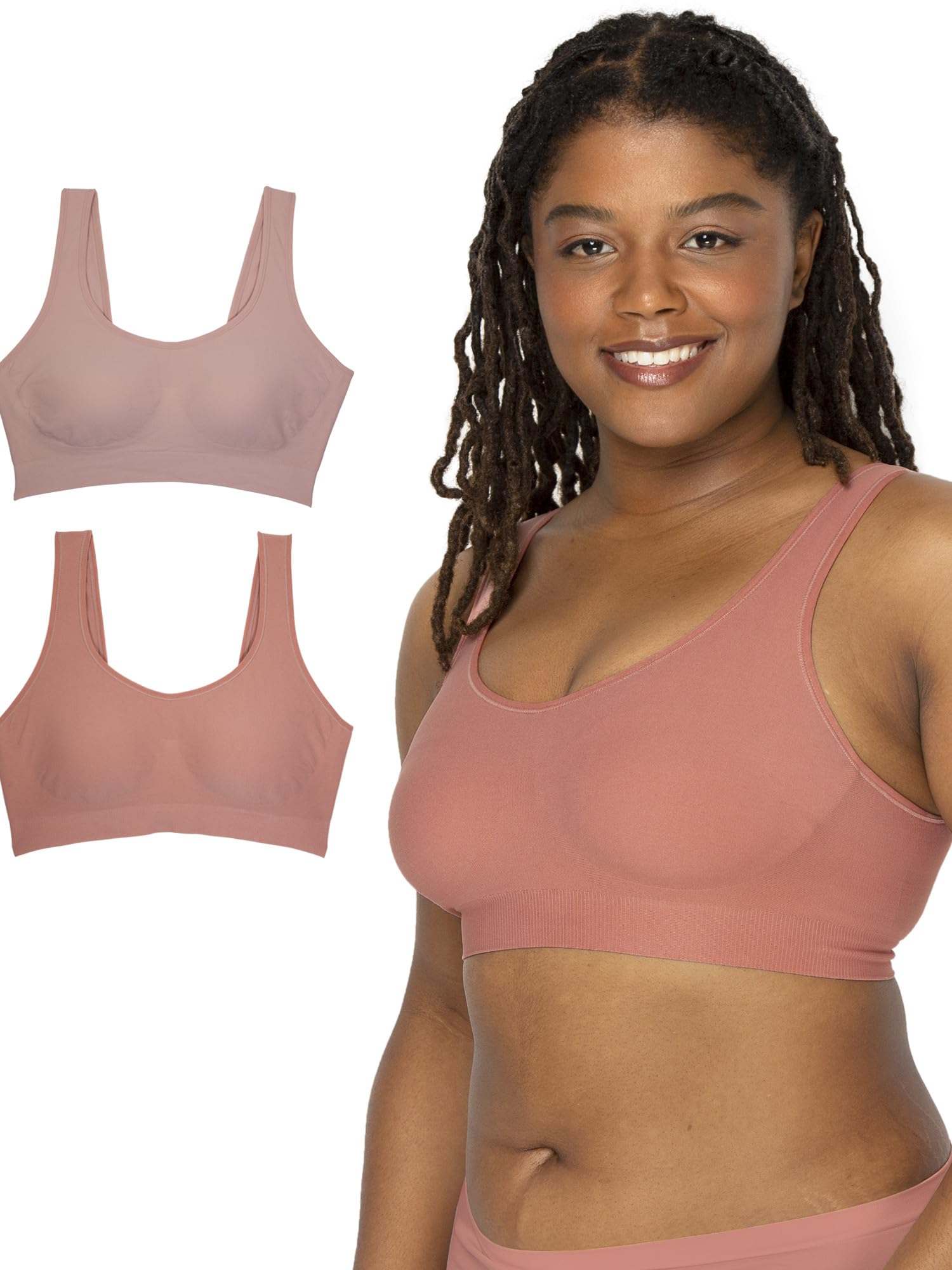 Fruit of the LoomWomen's Wireless Full Coverage Bra Pack w/ Built In Pads - Smooth, Supportive & All-Day Comfort Fit