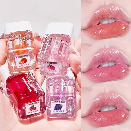 Miniatura 4 de HMDABD Cesta de maquillaje para adolescentes, gel hidratante para labios, vitamina E, aceite de rosa mosqueta, goma de mascar de cereza, fresa,