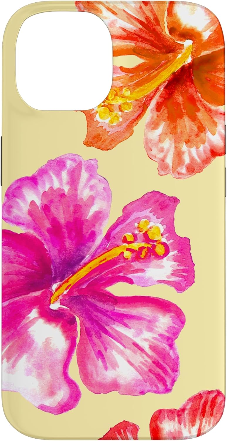 Hawaiian Hibiscus Watercolor Butter Yellow Tropical Hawaiian Case for iPhone 16 Pro Max