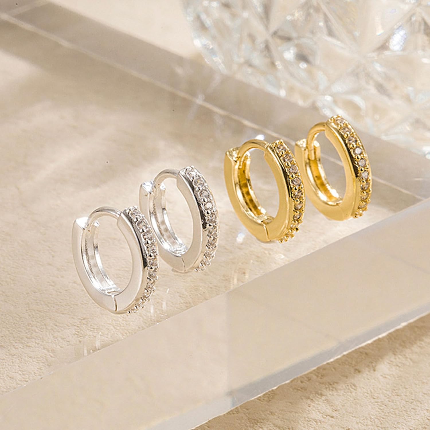 Gold/Silver Dangle Earrings, Hoop Earrings, Chunky Gold Earrings, Hypoallergenic Gold Hoops Earrings for Women,Cute jewelry - Image 6