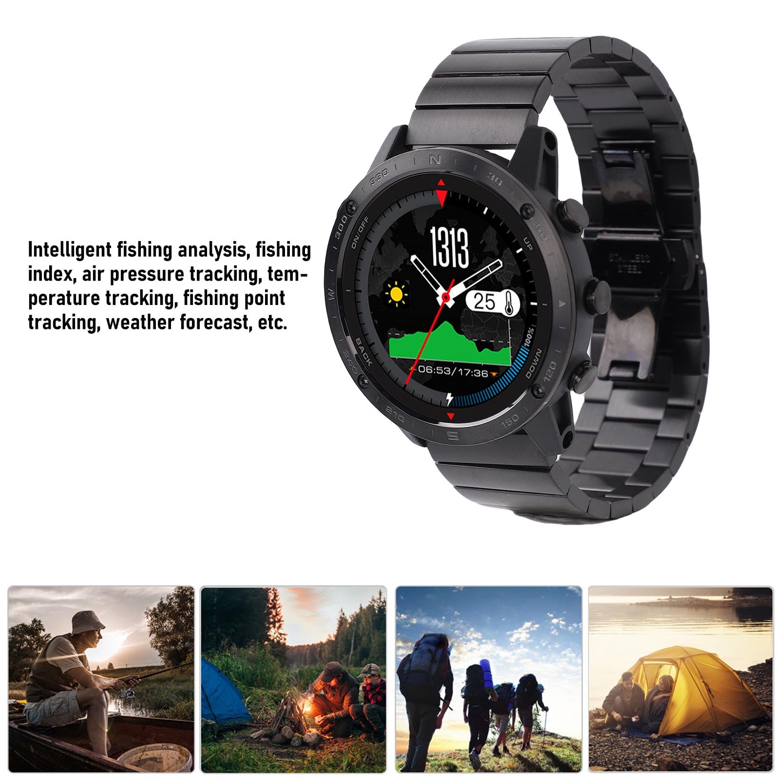 Keenso 50 M Smart Watch, Sports Smartwatch, z Czujnikiem Głębokości, Barometr, dla Fitness, Nurkowanie, Bieganie, Przypomnienie Wiadomości i Sport