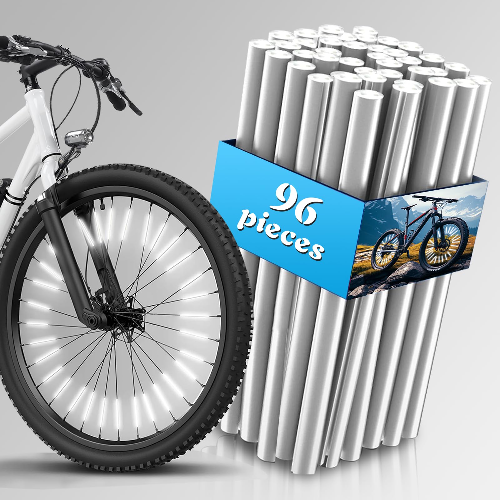 Szprychy Reflektory Rowerowe 96 szt., Szprychy Obejmuje dla odbicia 360°, Alternatywa dla Katadiopterów rowerowych, akcesoria rowerowe dla dzieci, kompatybilne ze wszystkimi standardowymi rowerami