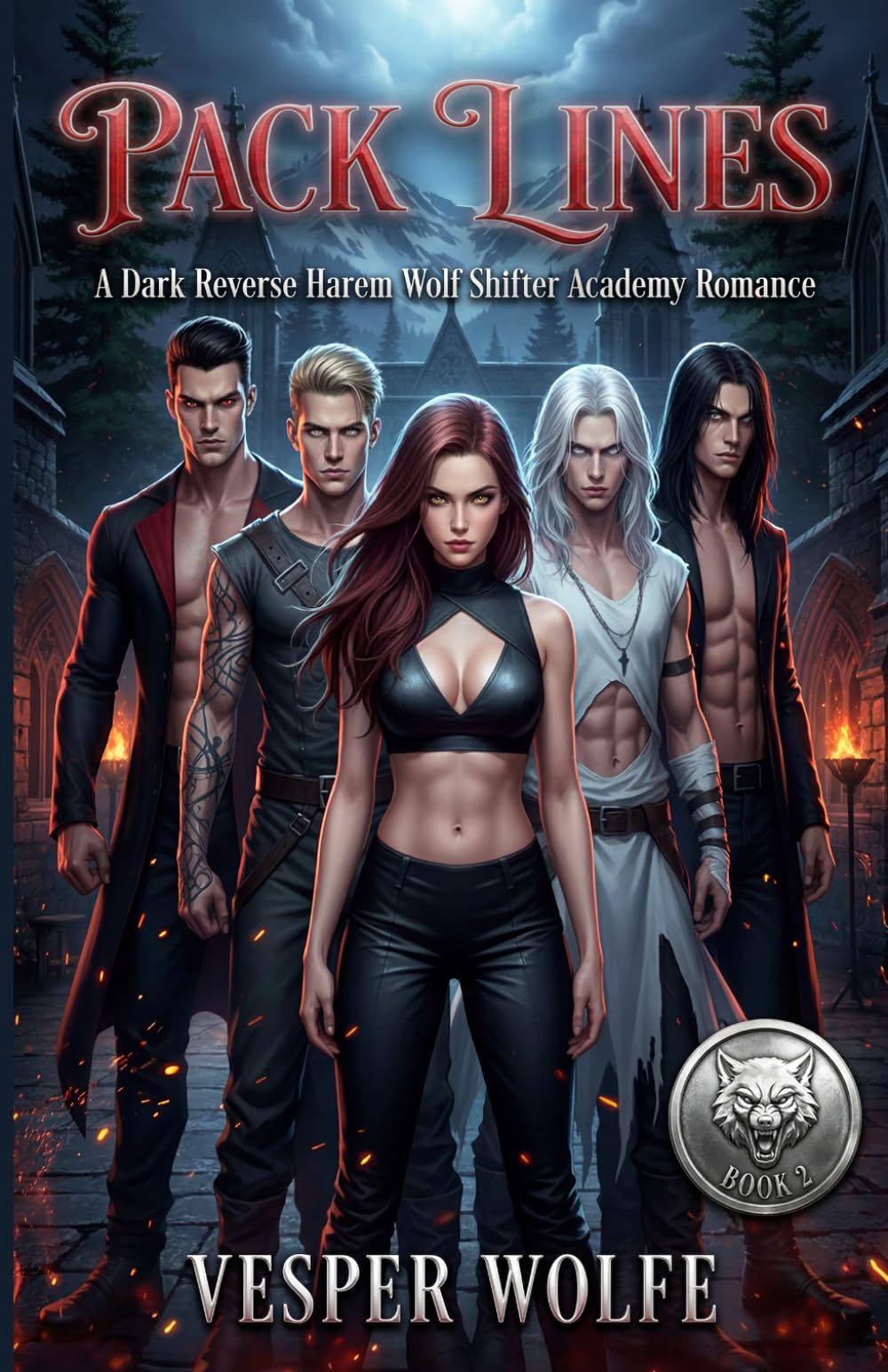 Pack Lines: A Dark Reverse Harem Wolf Shifter Academy Romance: 2 (Feral Pack Academy)