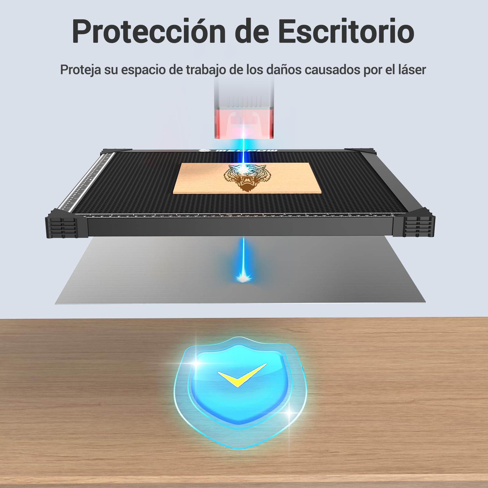 Mesa de Trabajo Láser Panal, 440 x 440 x 22mm Honeycomb Laser Bed para Grabador Láser, Garantizando Disipación Rápida del Calor y Protección de la Mesa