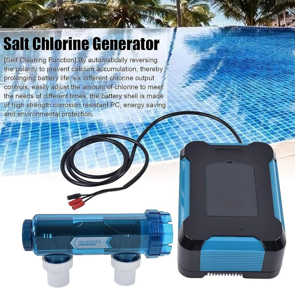 Clorador de Agua Salada, 20/30/40/50 g/h Limpieza automática Sistema generador de Cloro para Piscinas de Agua Salada, Clorador generador de Cloro para Piscinas de 25000 galones, 30