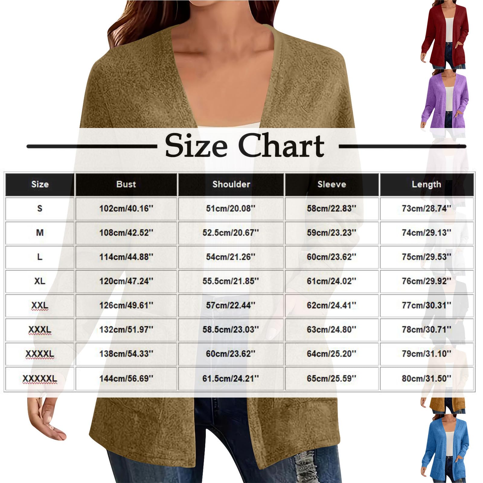 Cardigan Donna Morbido a Maniche Lunghe Maglione Leggero Aperto sul Davanti | Tessuto morbido e piacevole sulla pelle, comfort quotidiano, vestibilità comoda, ideale per casa ufficio e tempo libero