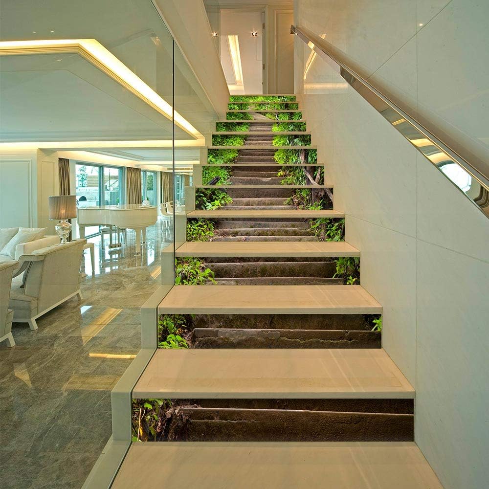 Tianqi Hongyuan Stair Sticker Creative Stair Sticker Stone Step Sticker Step Sticker Wall Sticker Paper Decoration Sticker 39.3" x 7.08" x 13PCS
