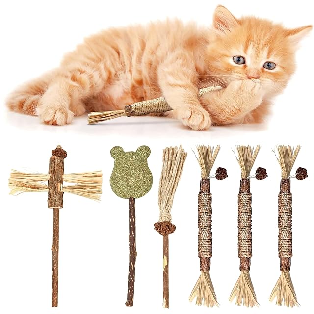 MLPKOI 6 Piezas Palitos de Catnip para Gatos, Palos de Masticar Matatabi, Katze Kauspielzeug