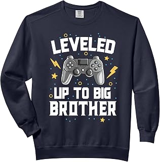 Leveled Up To Big Brother Baby Announcement Gaming Gamer Comfort Colors Adult Sweatshirt