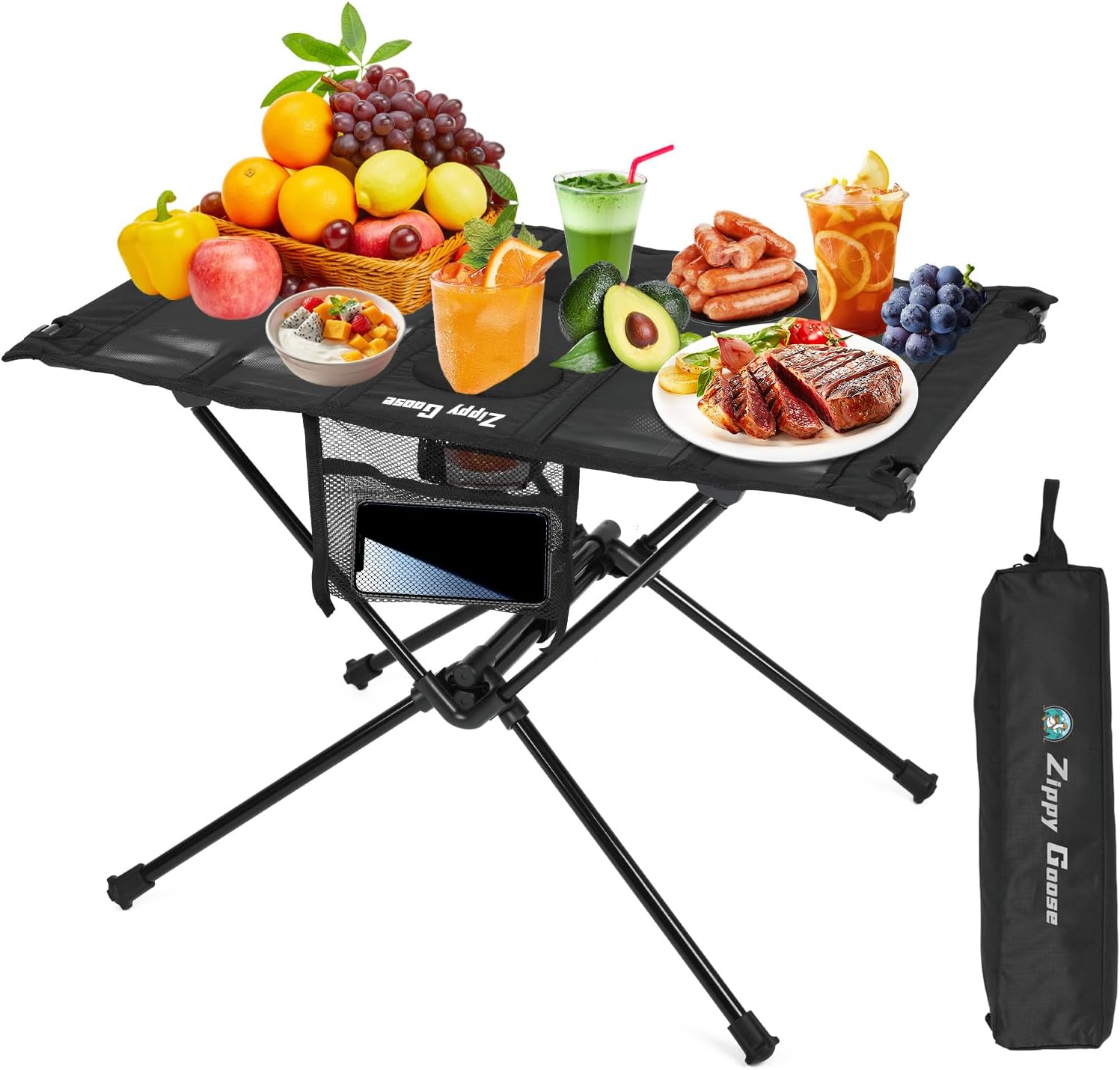 Portable Table with Cup Holders, Folding Ultra Lightweight