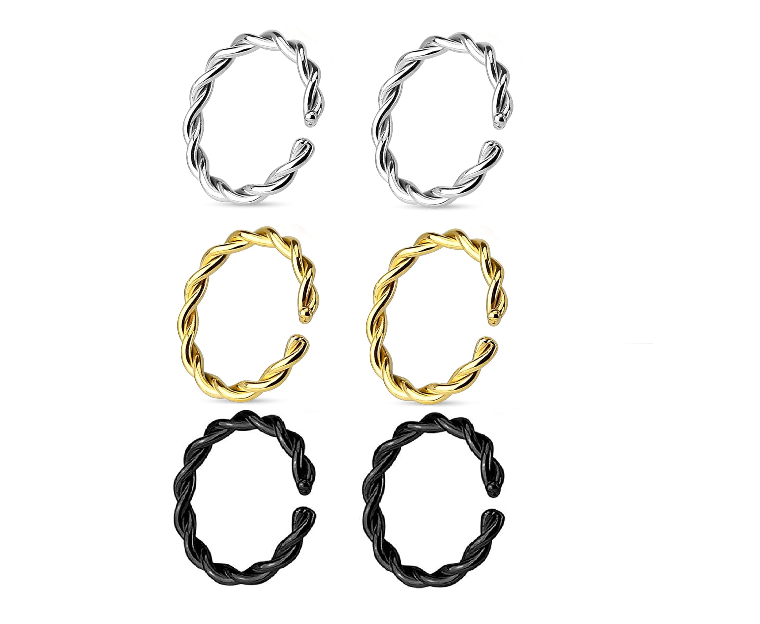 Fashion Accessories Nosering Gold, Silver and Black Plated Bali Nose Ring or Earring for Women and Girls. Pack of 6pcs +1pc. (B07VZ1WQDD) Amazon Price History, Amazon Price Tracker