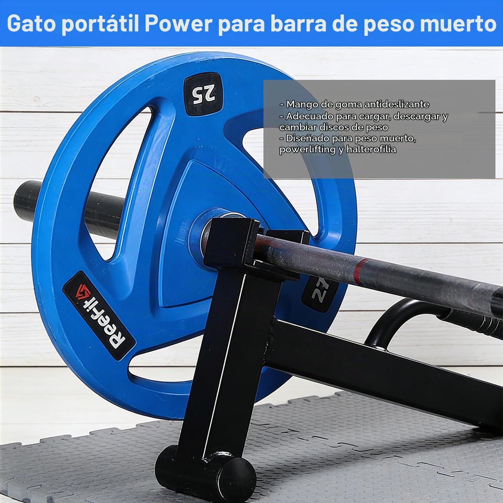 Levantador de pesas con mango antideslizante, perfecta descarga y cambio de placas de peso, para peso muerto, levantamiento de potencia, entrenamiento de fuerza para el gimnasio en casa