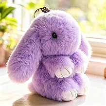 Cute Keychain Soft Bunny – 5.91" Artificial Rabbit Keychains for Women or Men, Bag Purse Charm Pendant, Car Key Chain